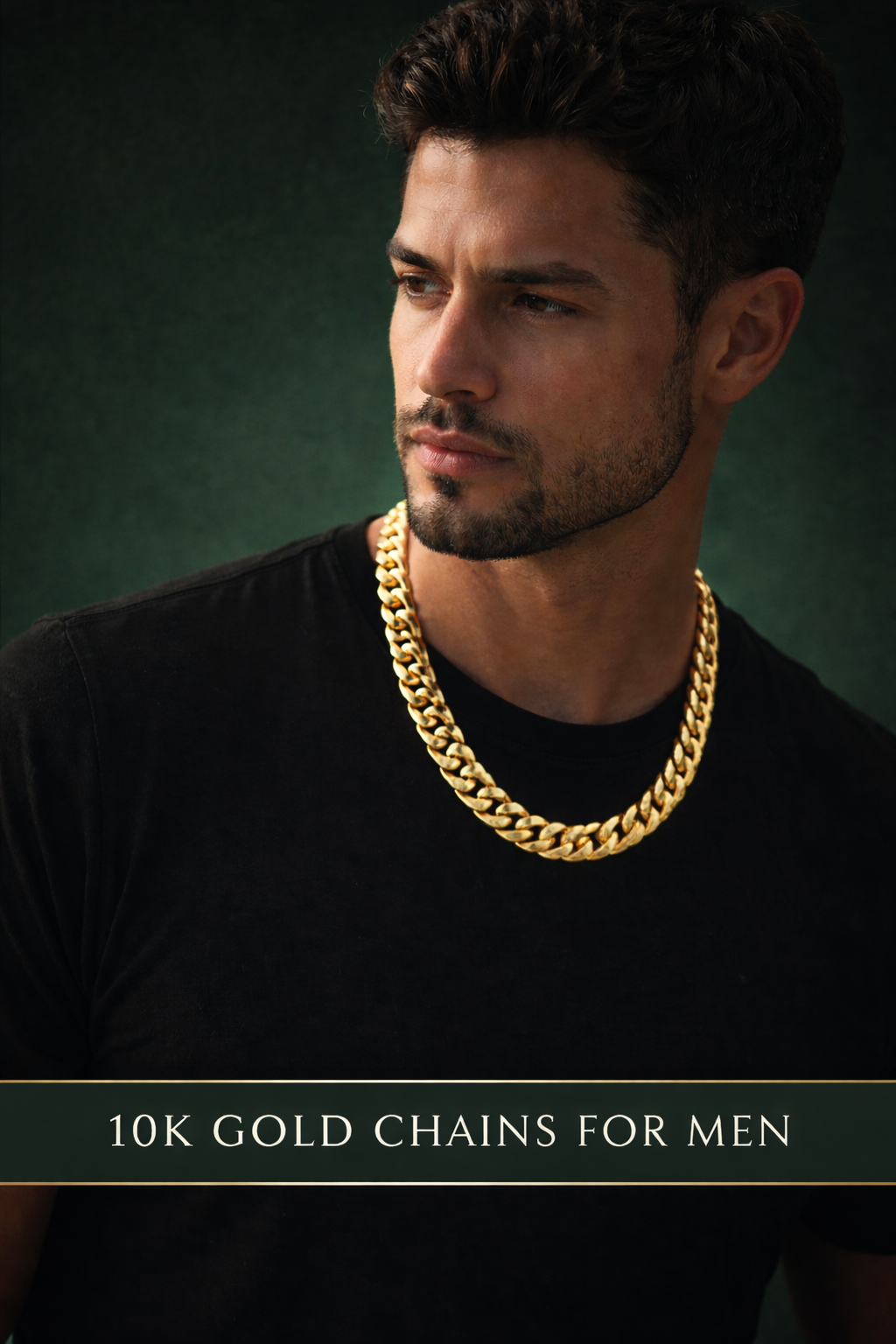 Mens 10K Gold Chains with Pendant
