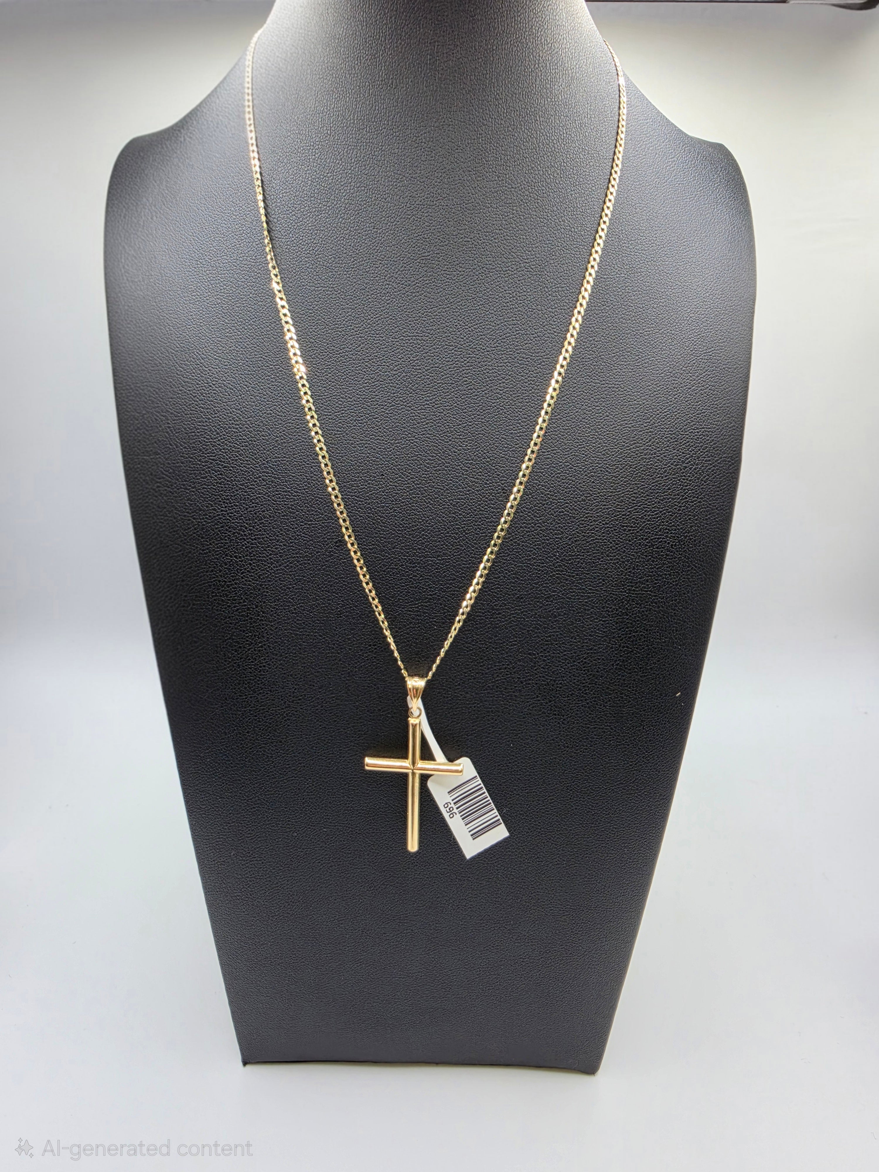 10k Gold Curve Chain with Pendant