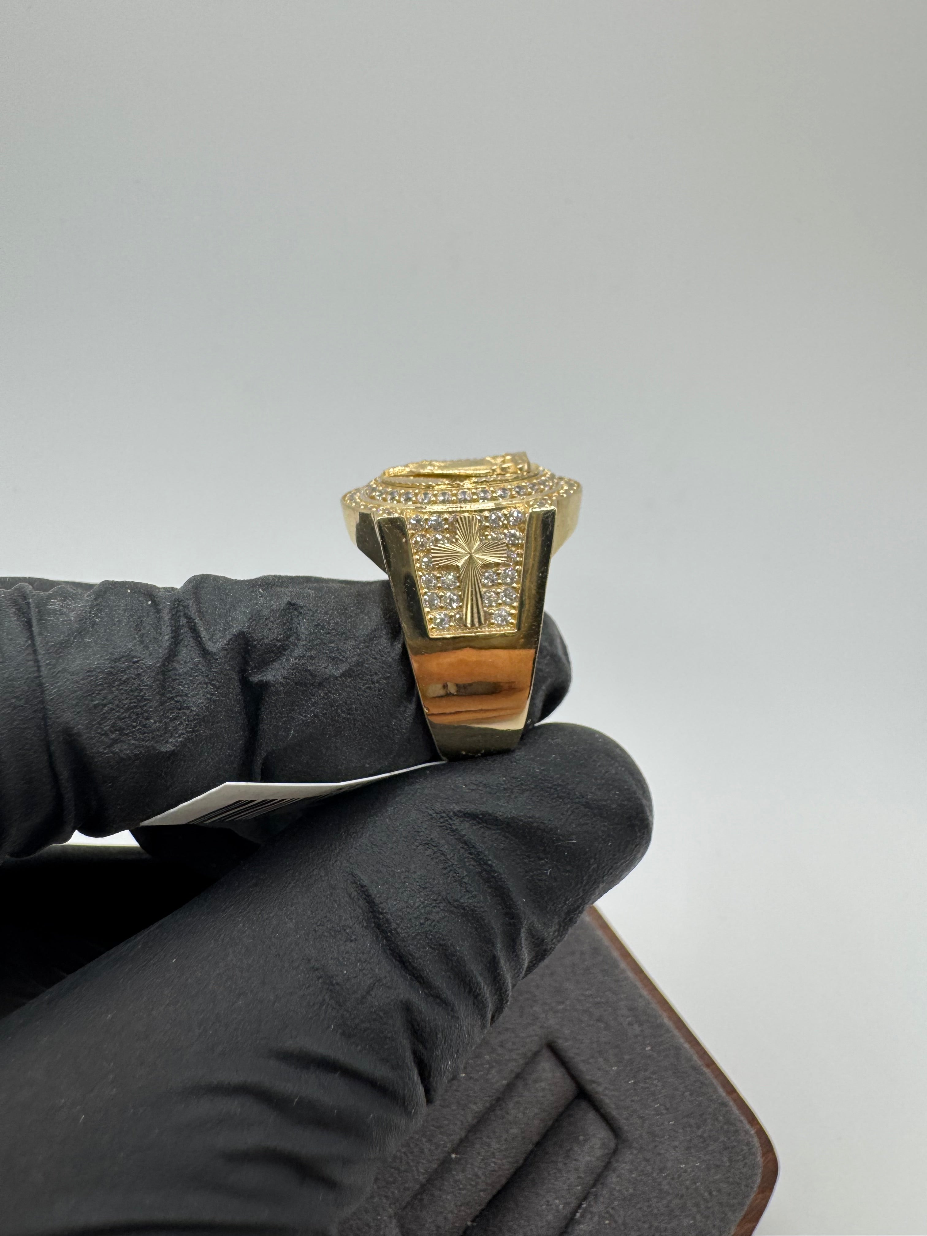 10K Gold Virgen De La Caridad Men’s Ring