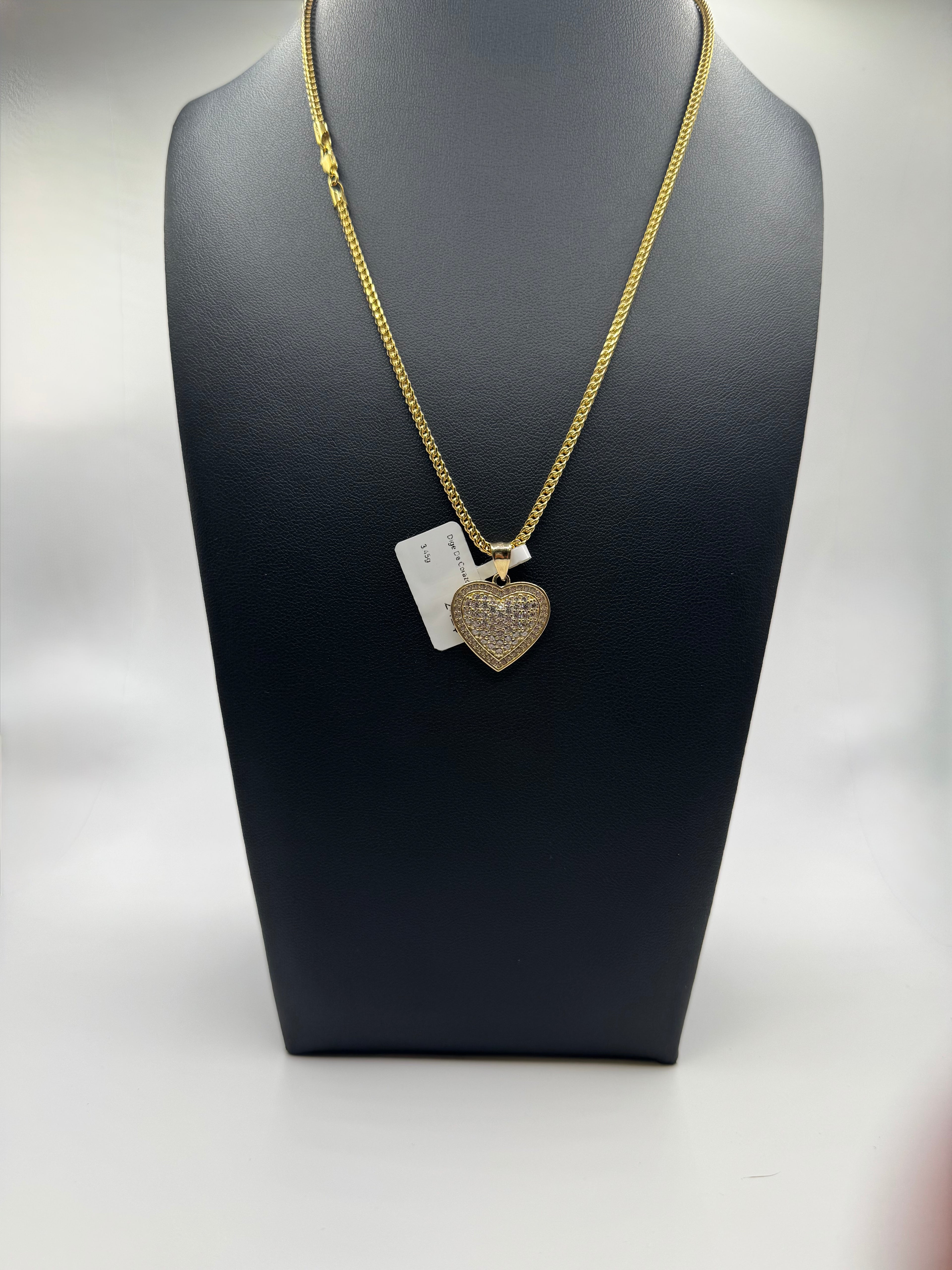 Franco chain with heart pendant