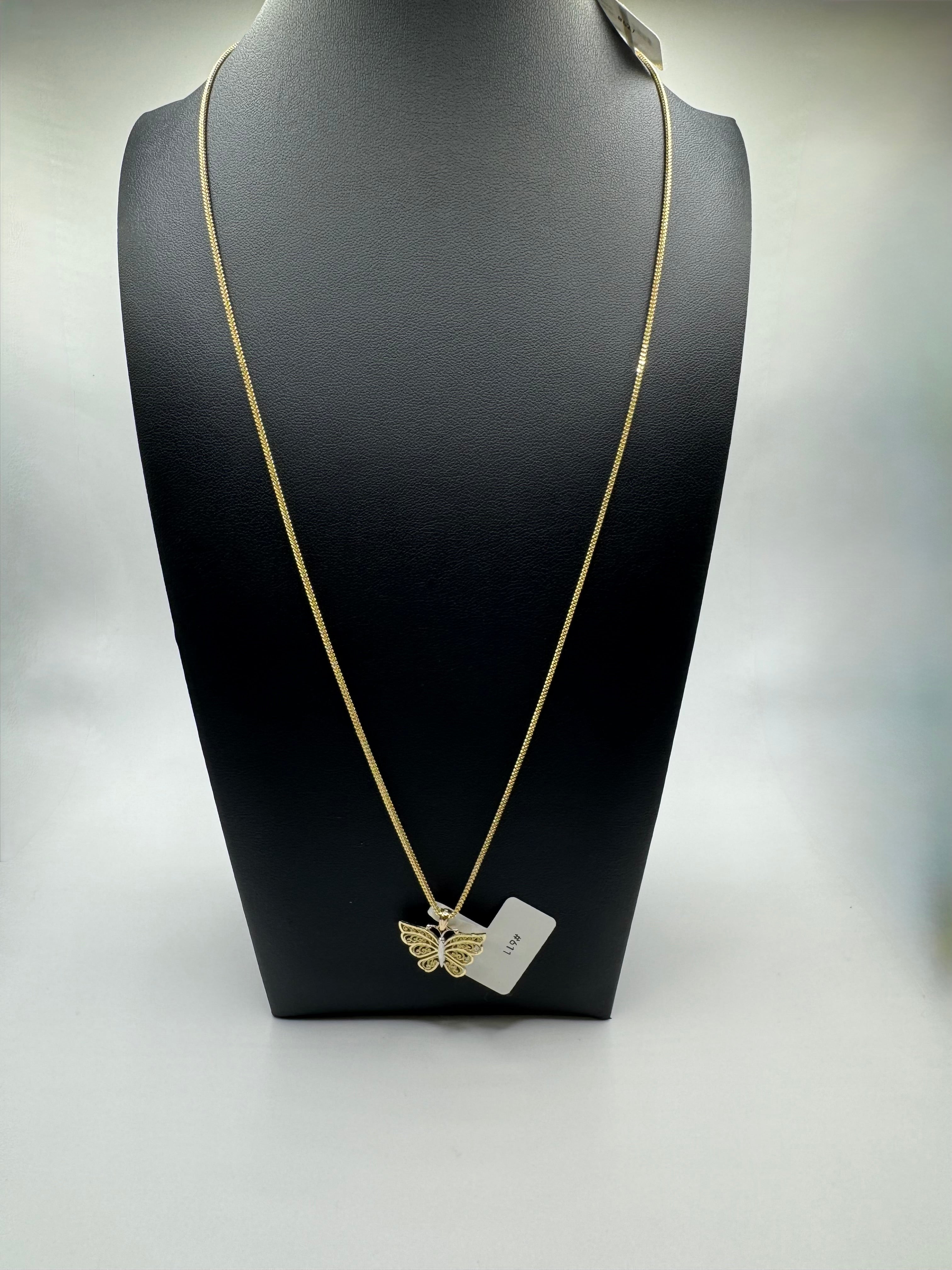 Franco chain with butterfly pendant