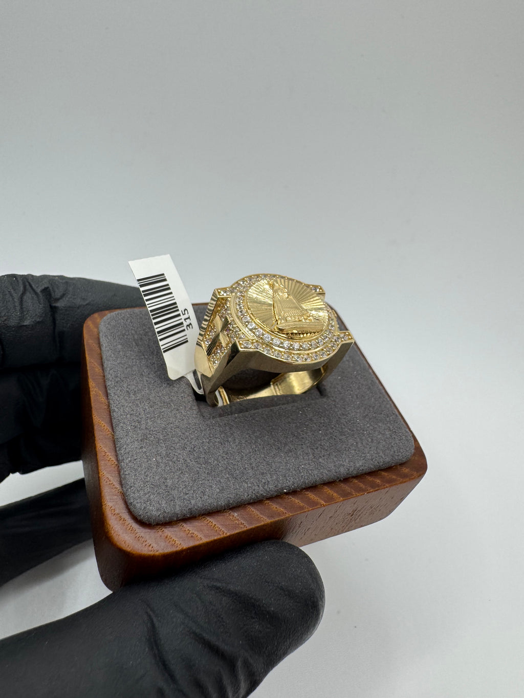 10K Gold Virgen De La Caridad Men’s Ring