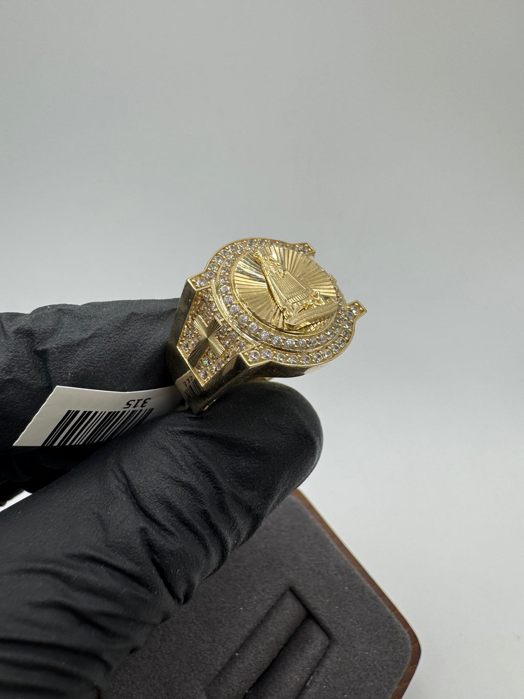 10K Gold Virgen De La Caridad Men’s Ring
