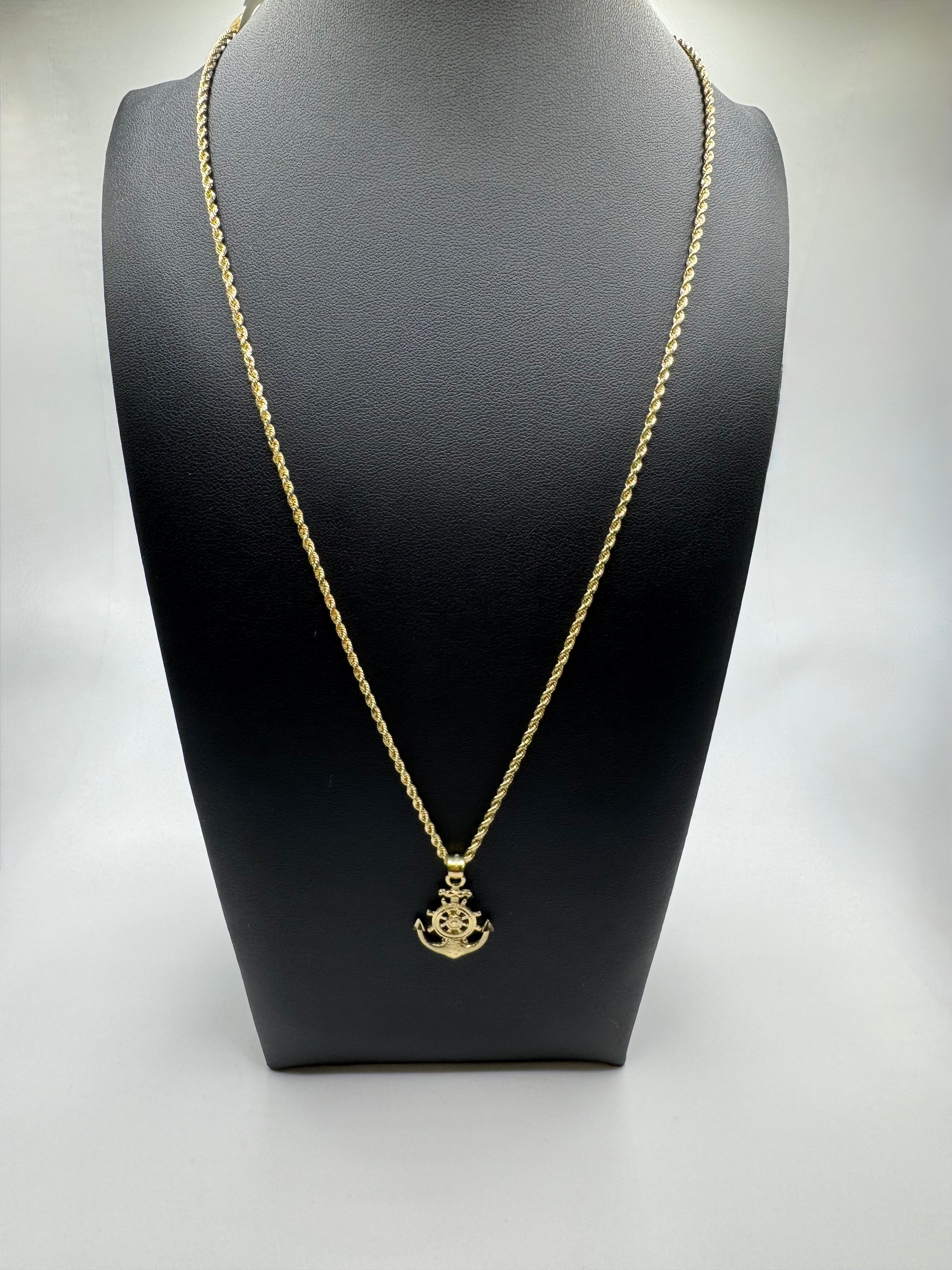 Rope chain with anchor pendant