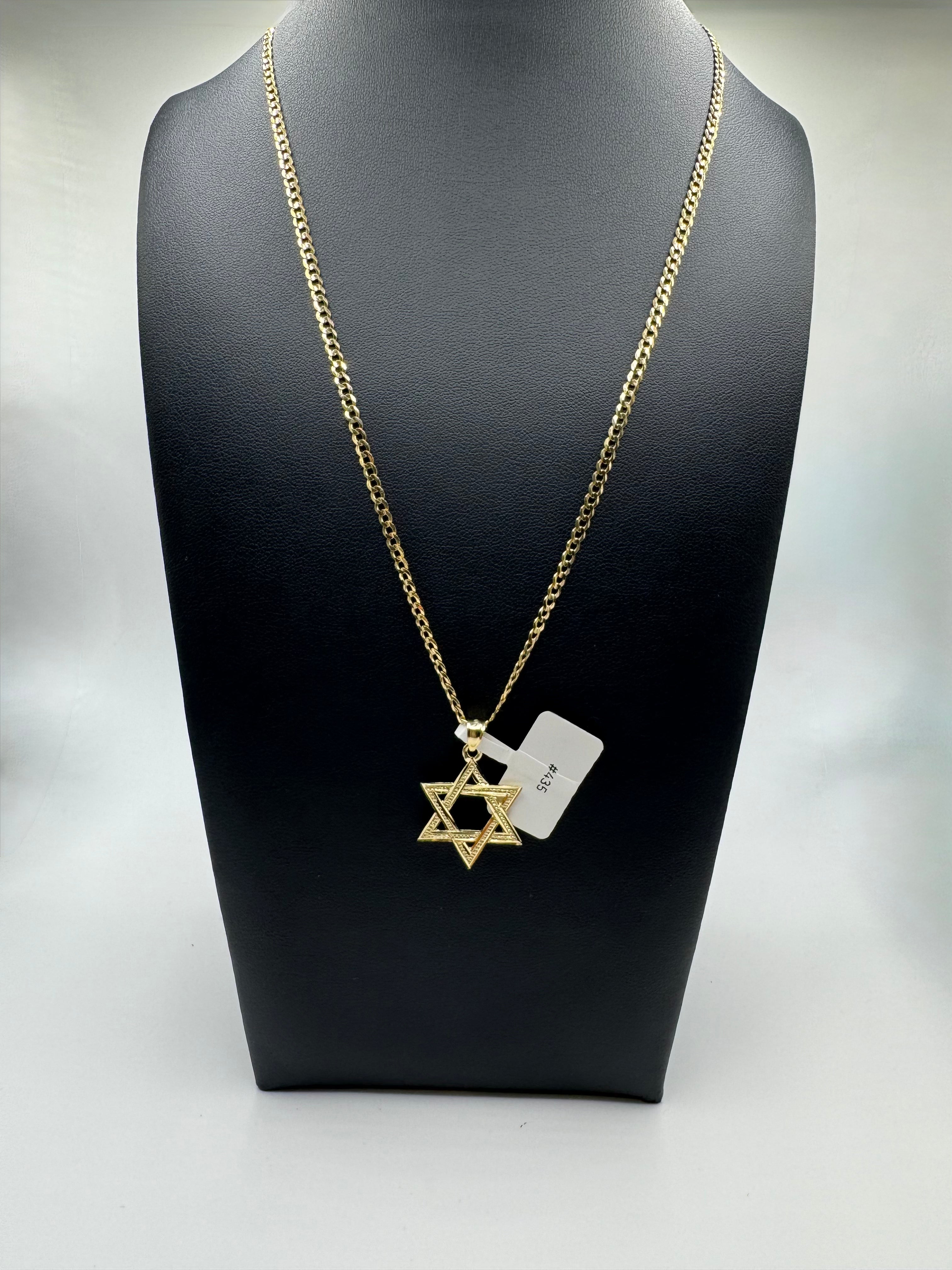 Curve chain with David Star Pendant