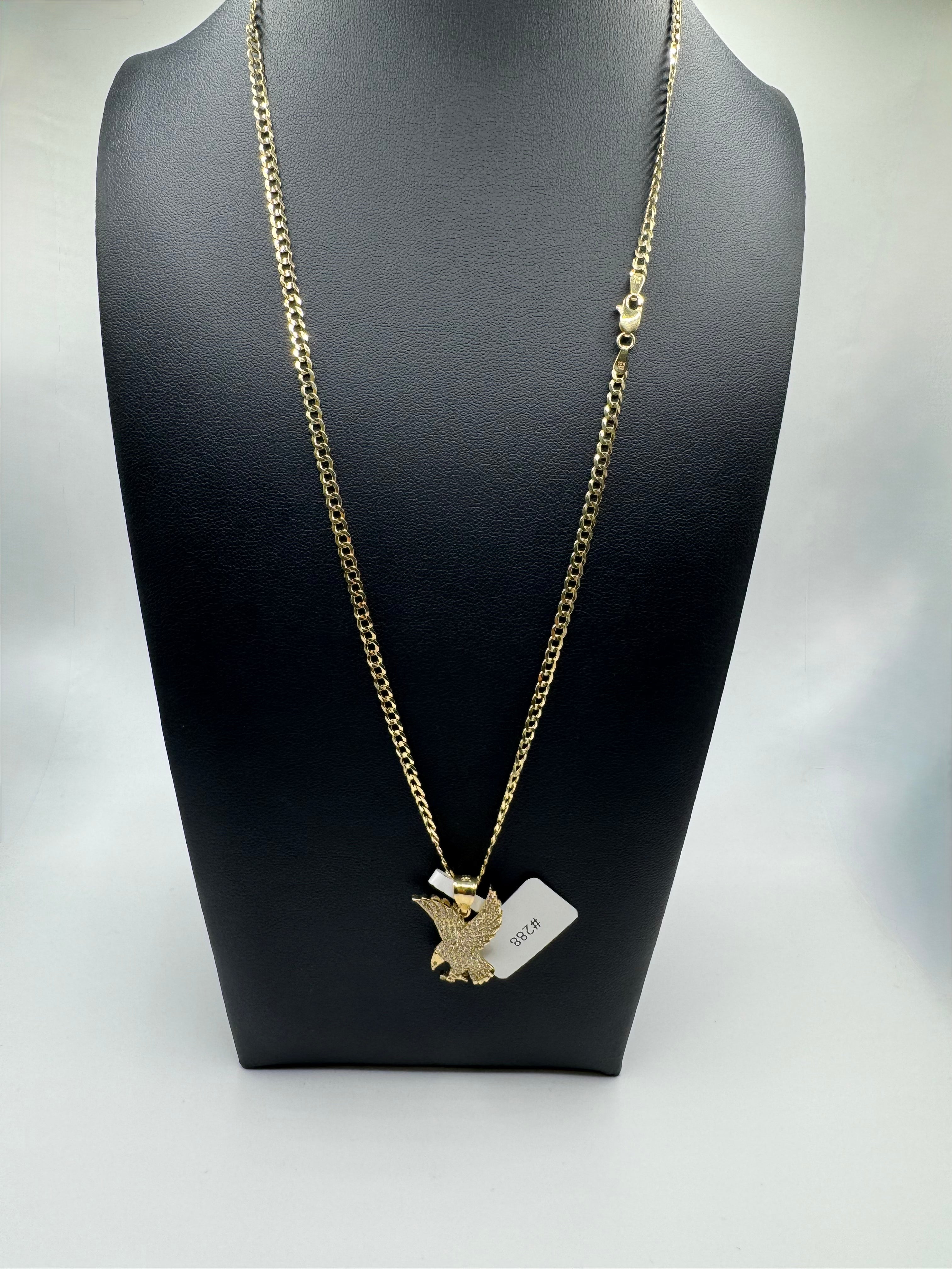 Curve chain with eagle pendant