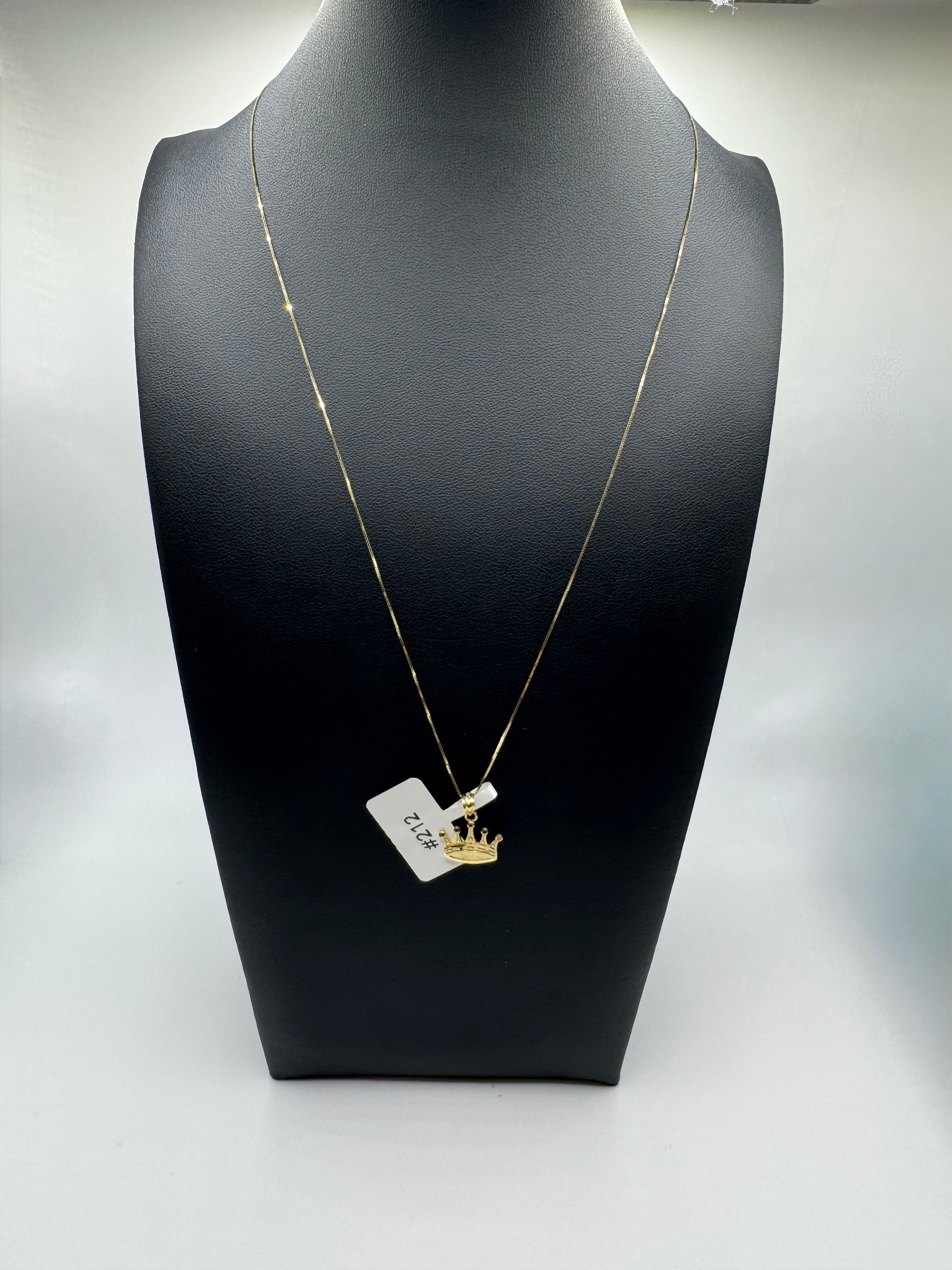 Box chain With  crown pendant