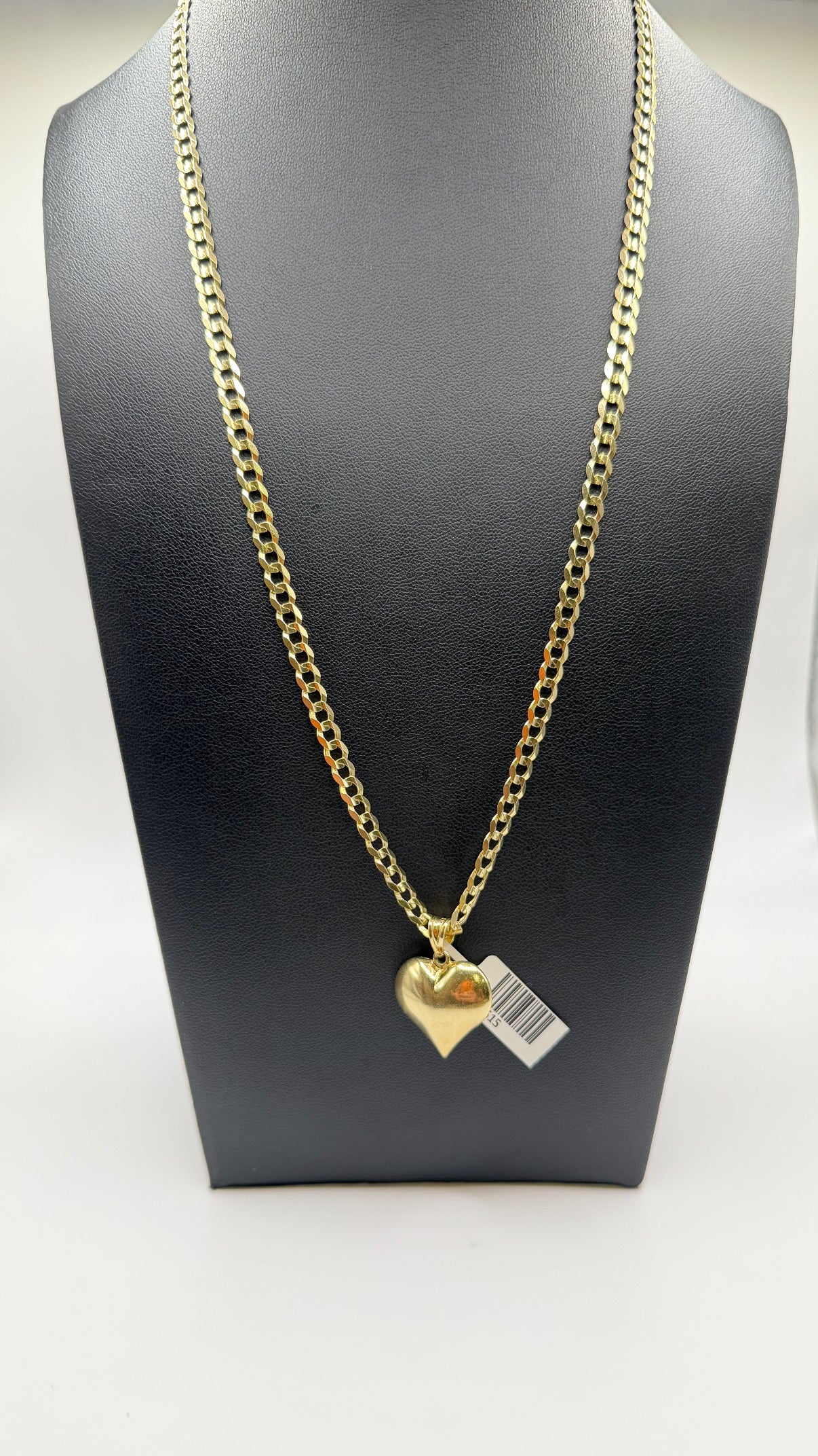 10K Gold Curve Chain with Pendant