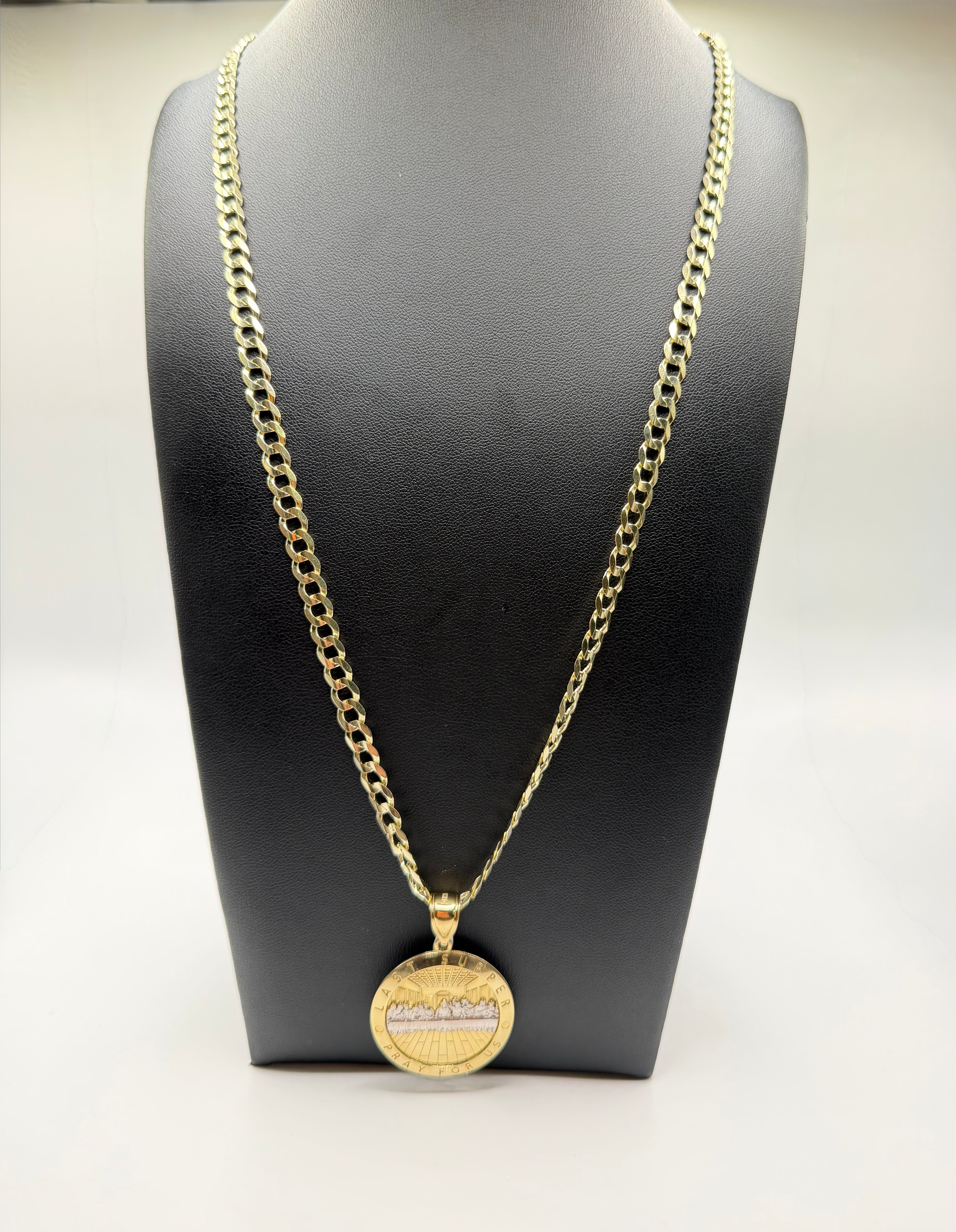 10k Gold Curve Chain with Pendant