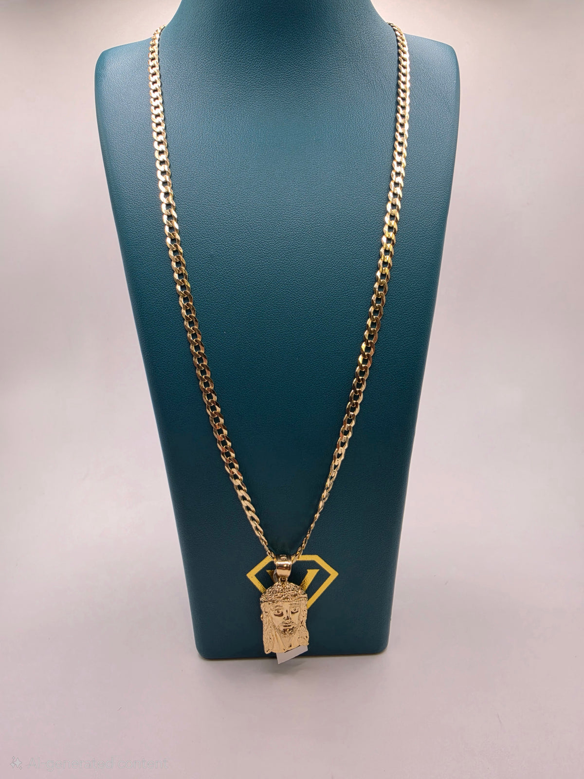 10K Gold Curve Chain with Pendant