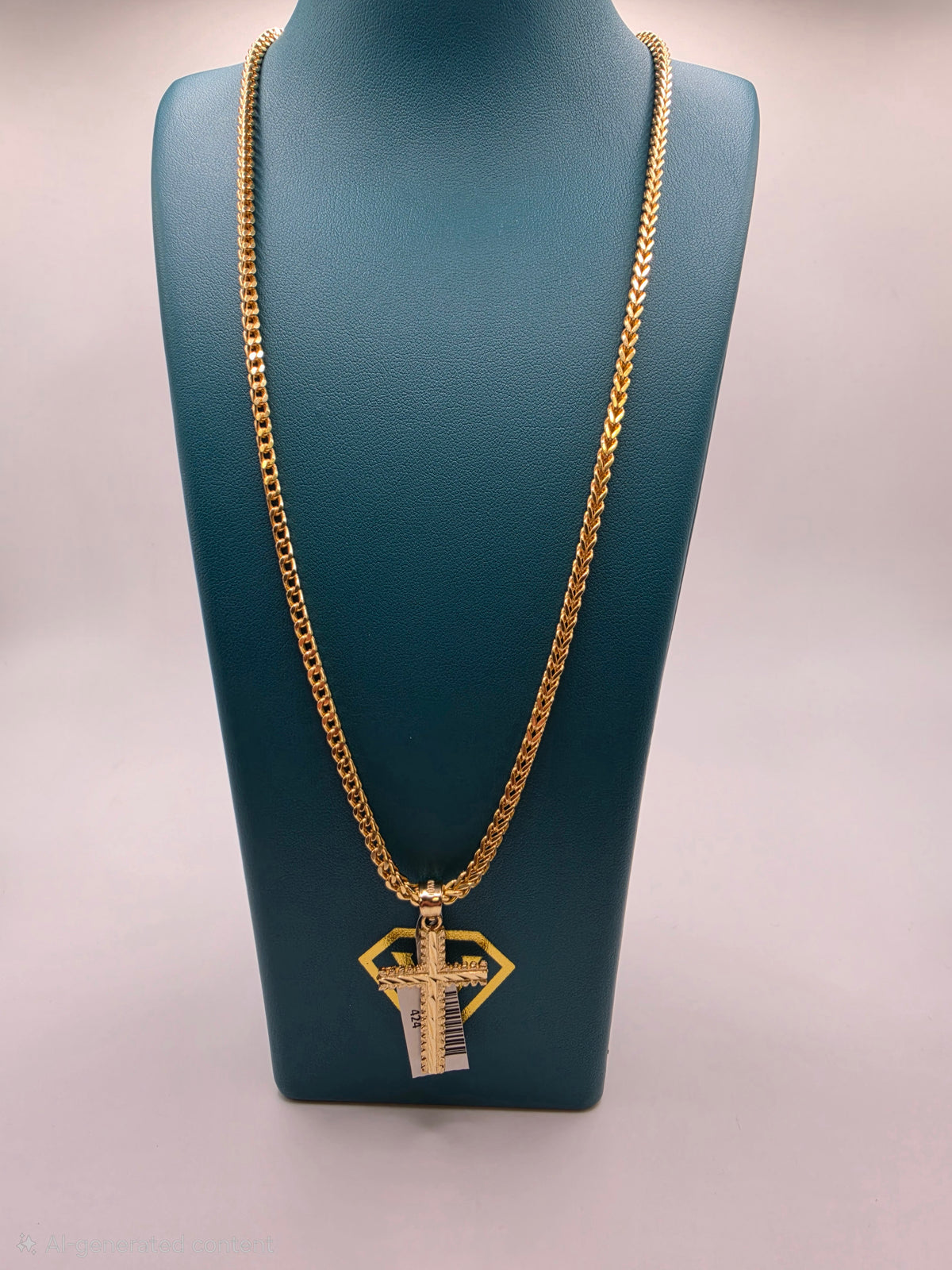 10K Gold Franco Chain Semi Solid with Pendant