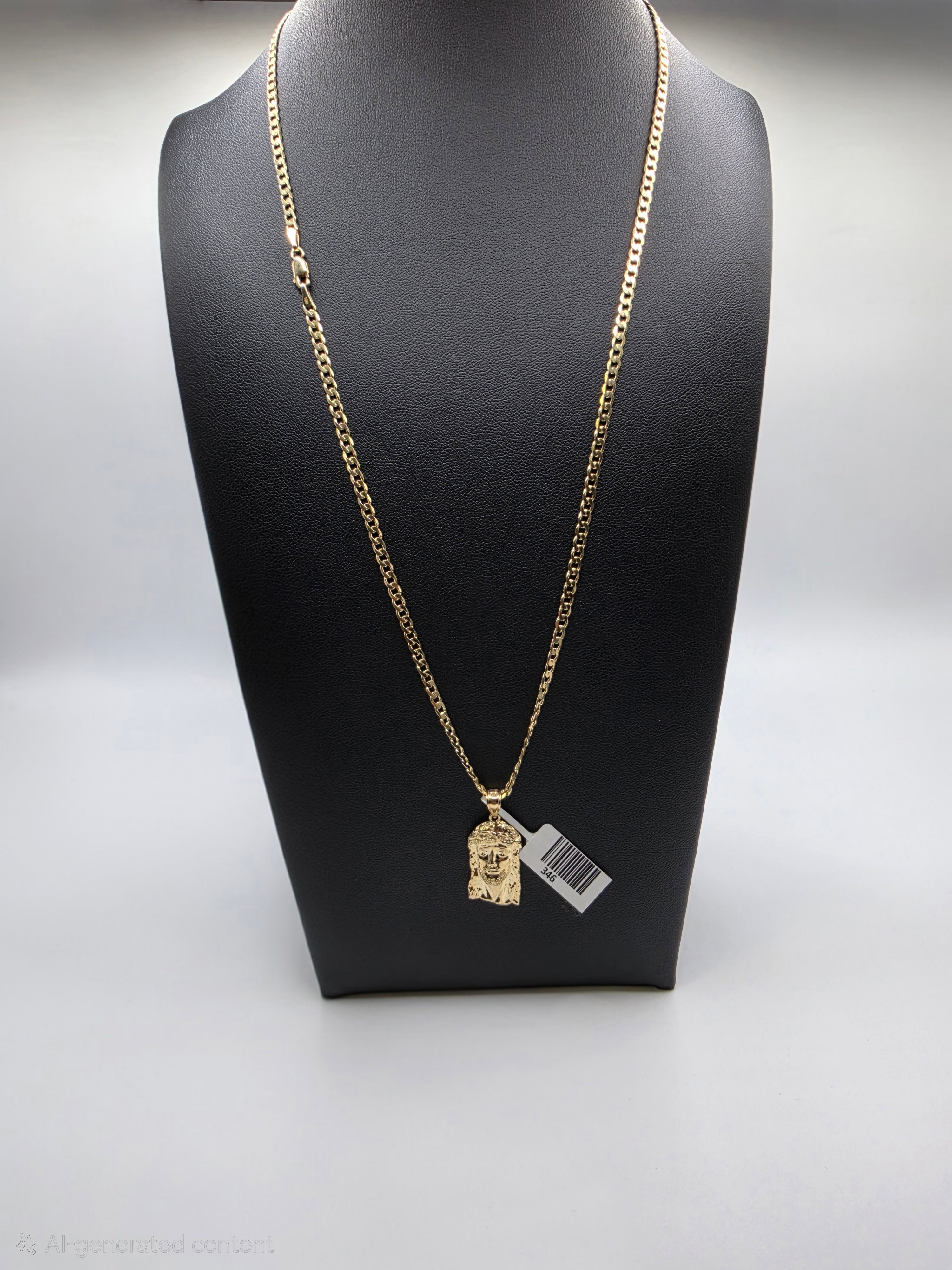 10K Curve Chain With Pendant