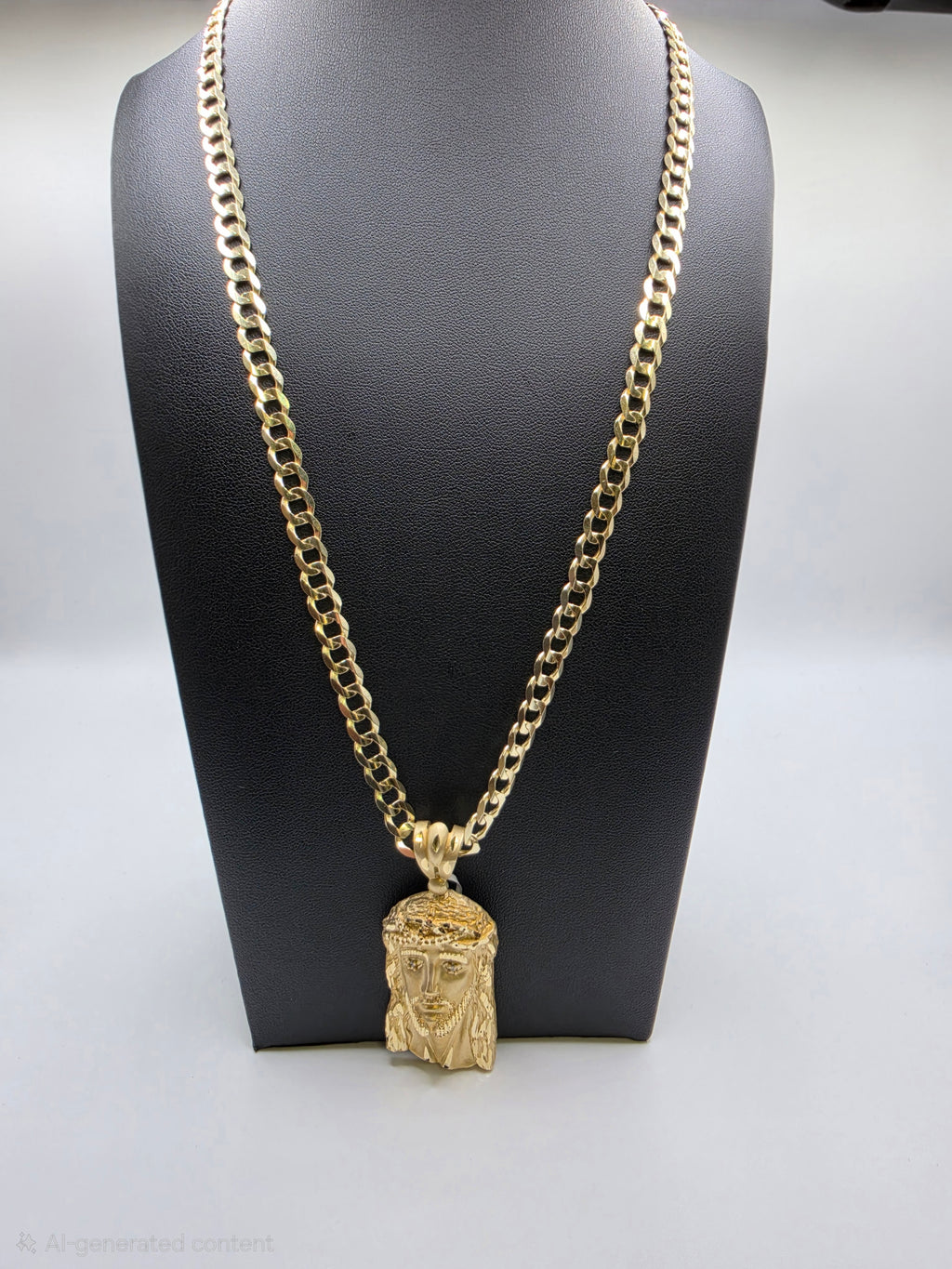 10K Gold Curve Chain with Pendant