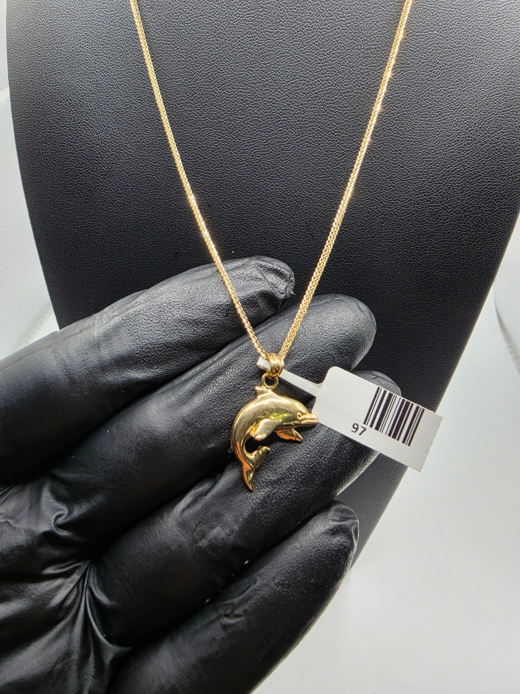 10K Wheat Franco with Dolphin Pendant
