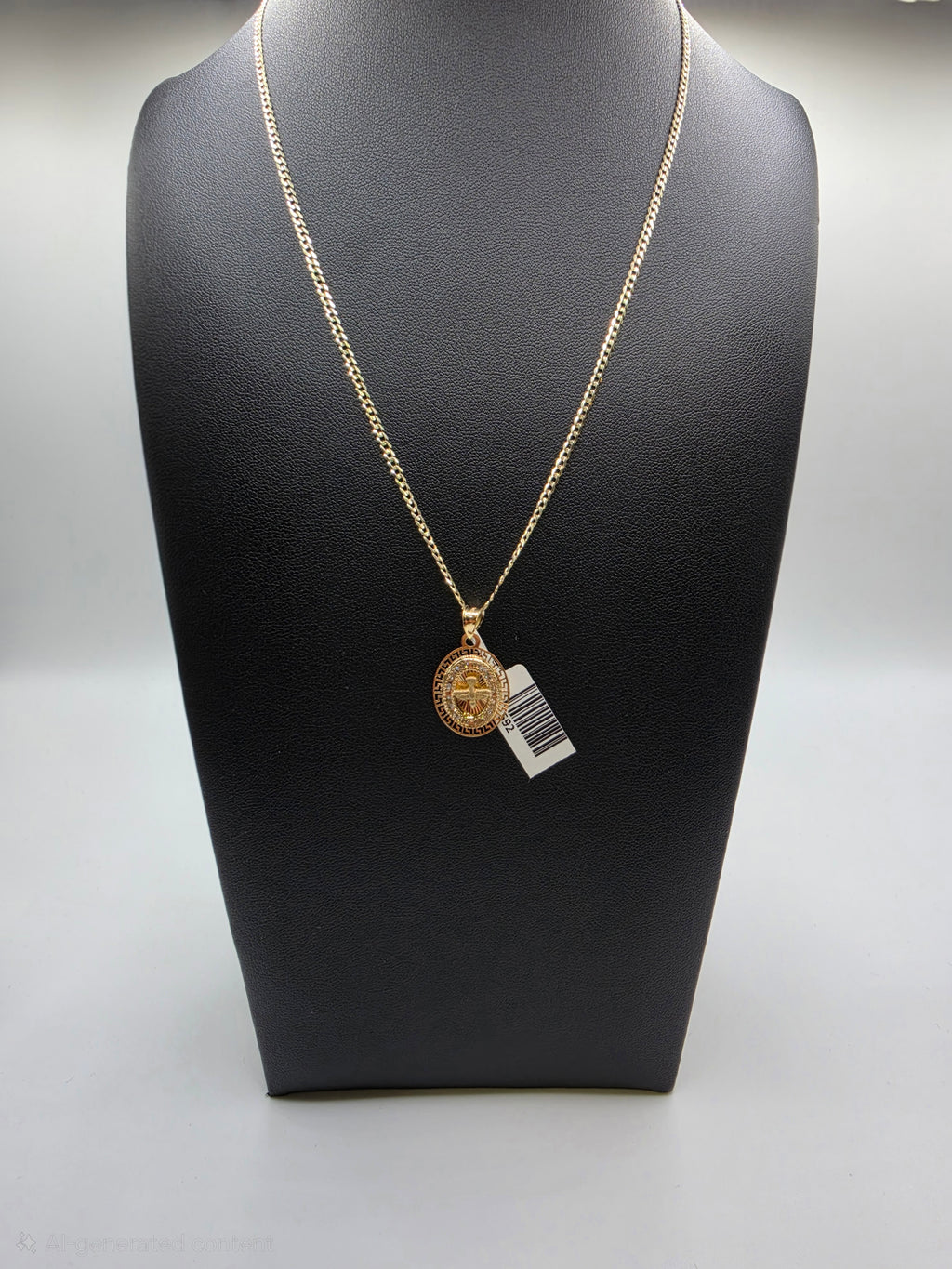 10K Gold Curve Chain with Pendant