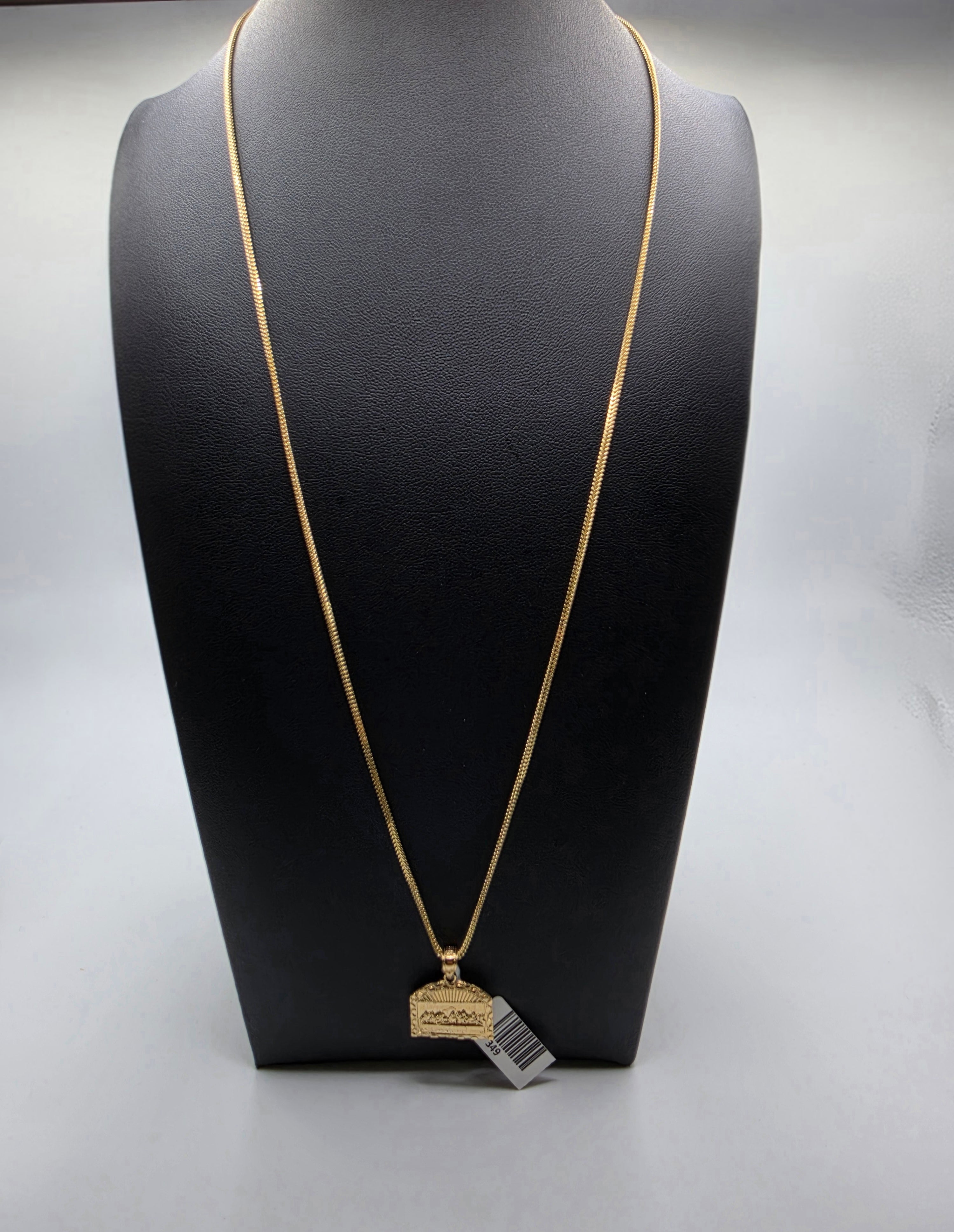 10K Franco Chain With Last Supper Pendant