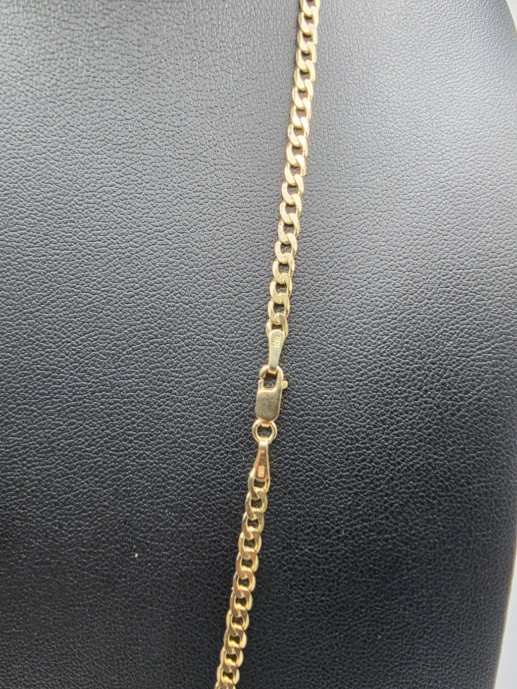 10K Curve Chain With Pendant