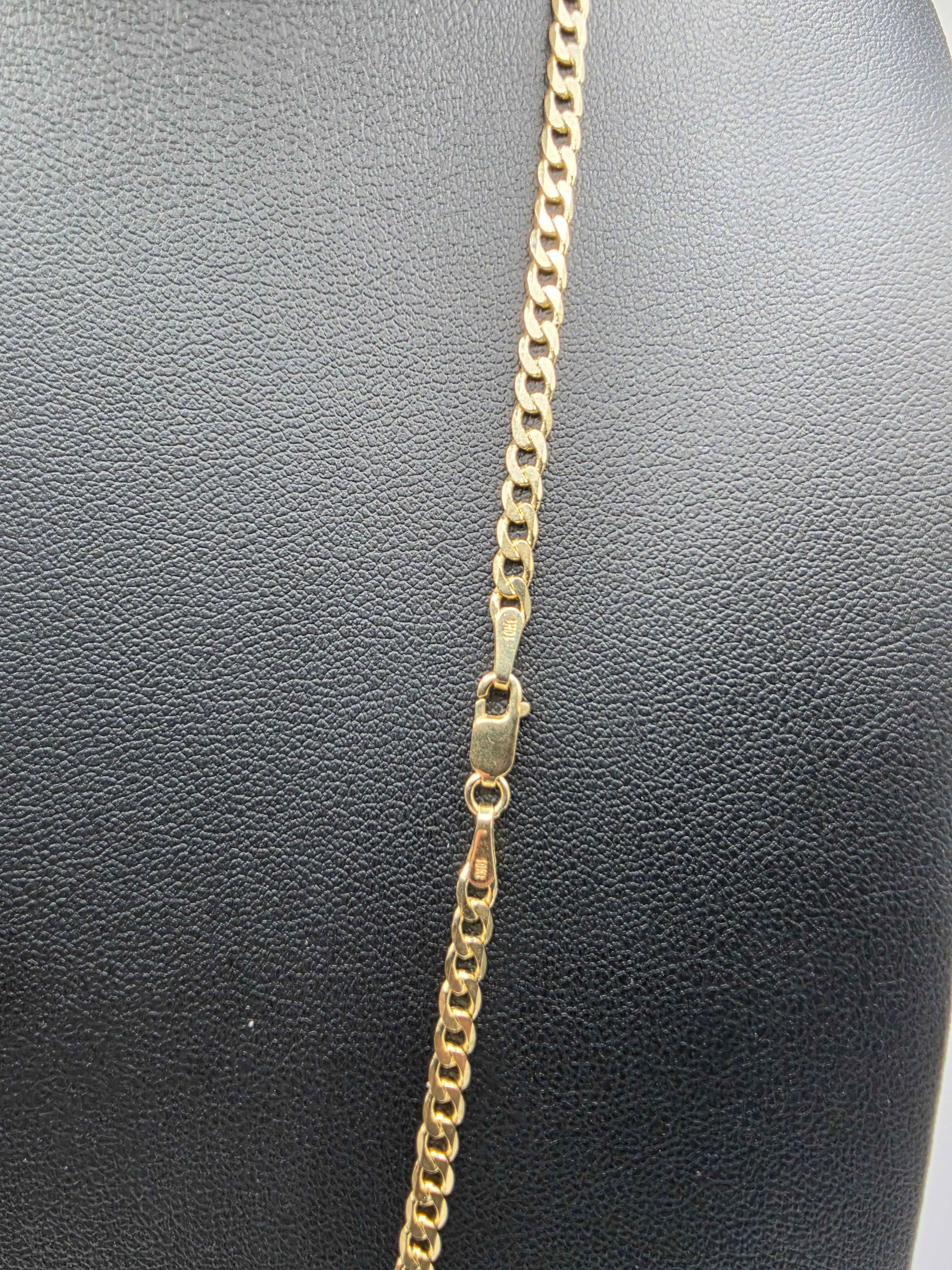 10K Curve Chain With Pendant