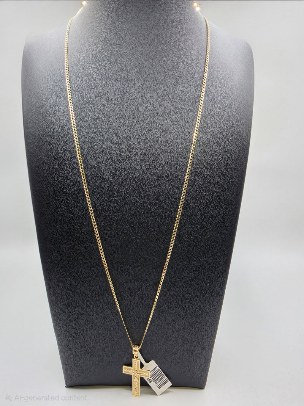 10K Gold Curve Chain with Pendant