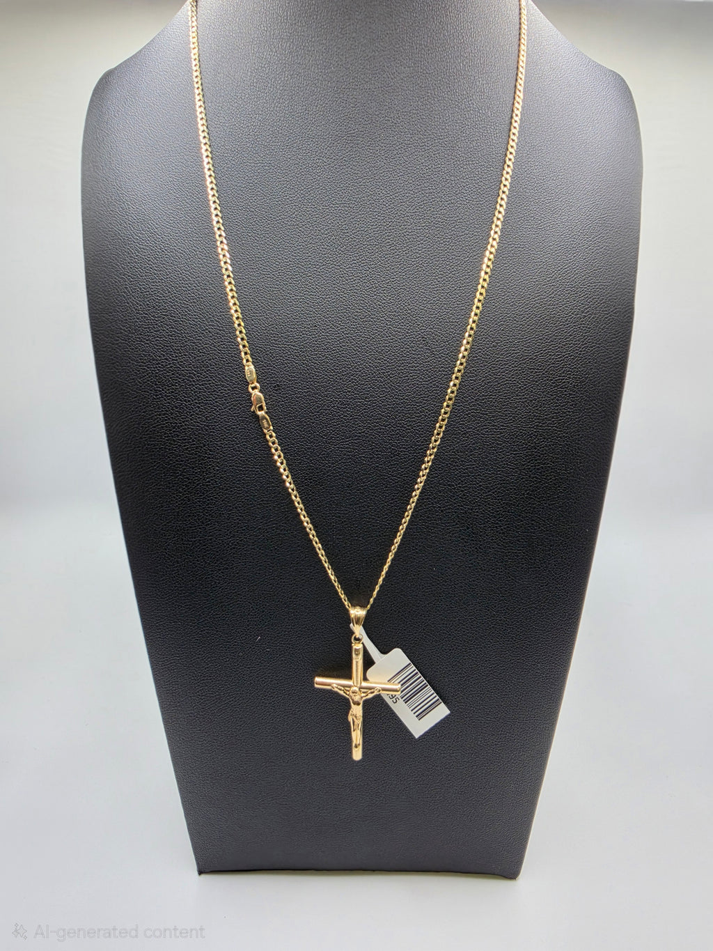 10K Gold Curve Chain with Pendant