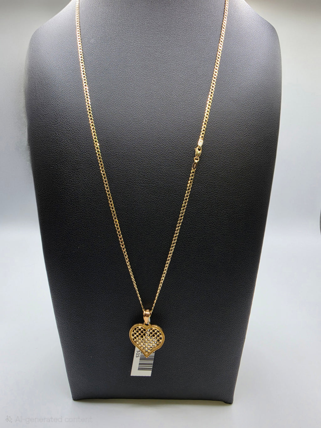 10K Gold Curve Chain with Pendant