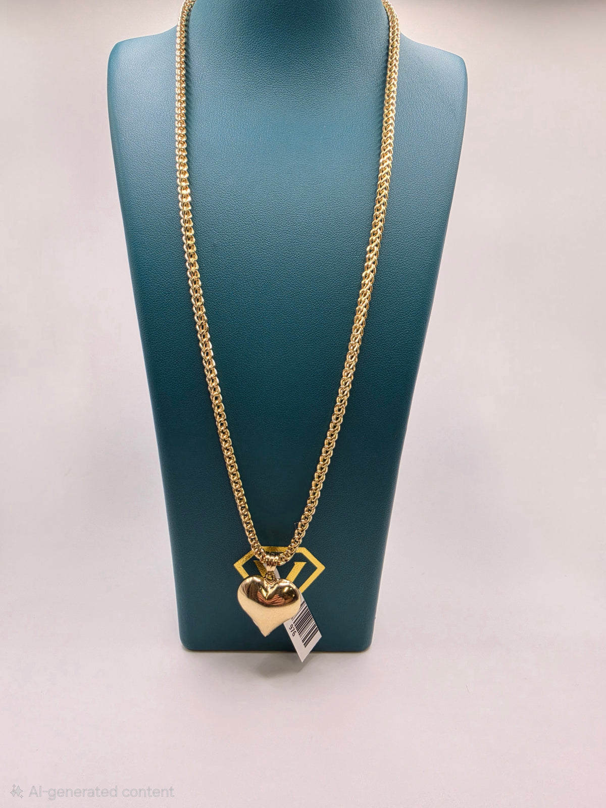 10K Gold Franco Chain Semi Solid with Pendant