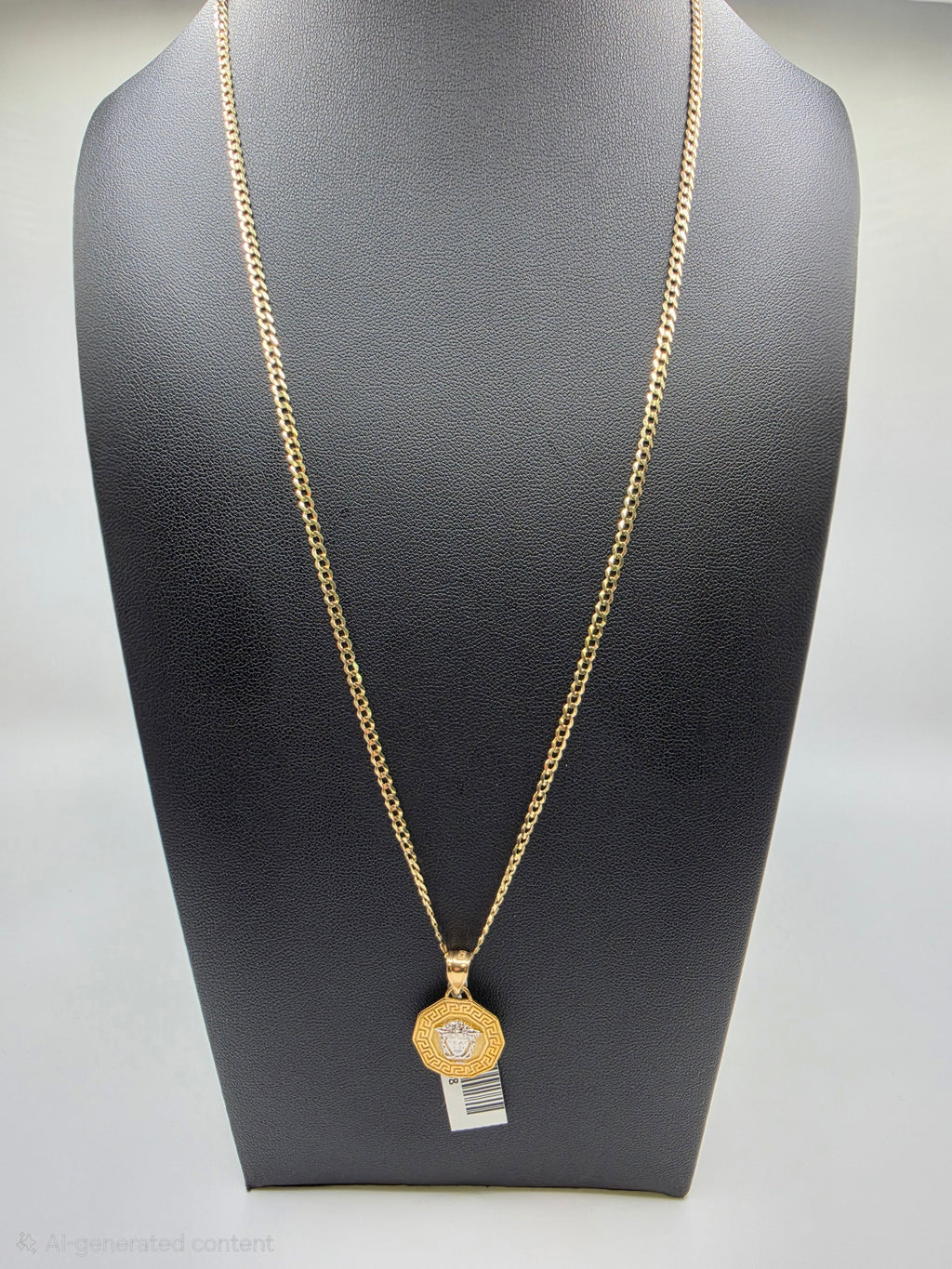 10K Gold Curve Chain with Pendant