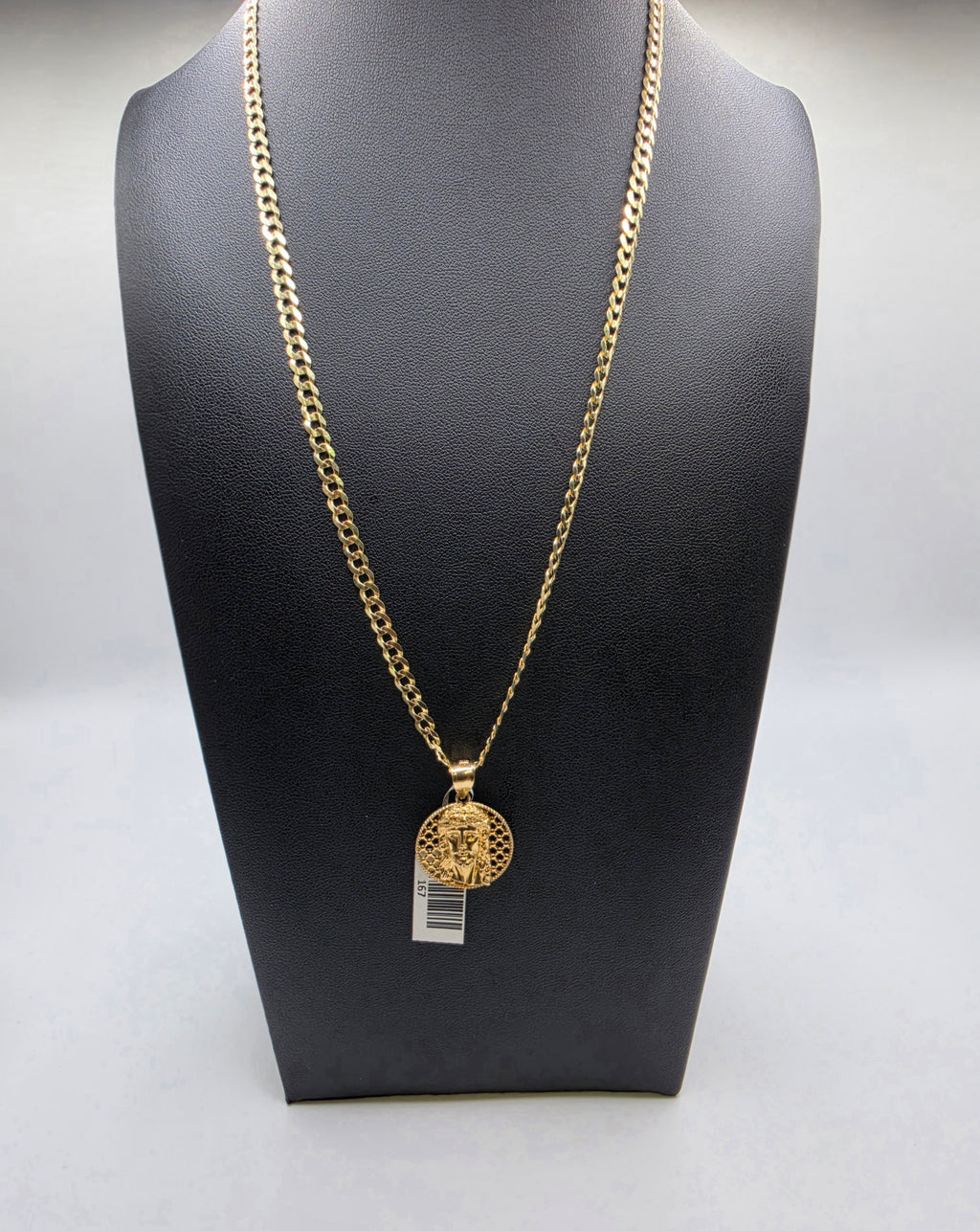10K Gold Curve Chain with Pendant