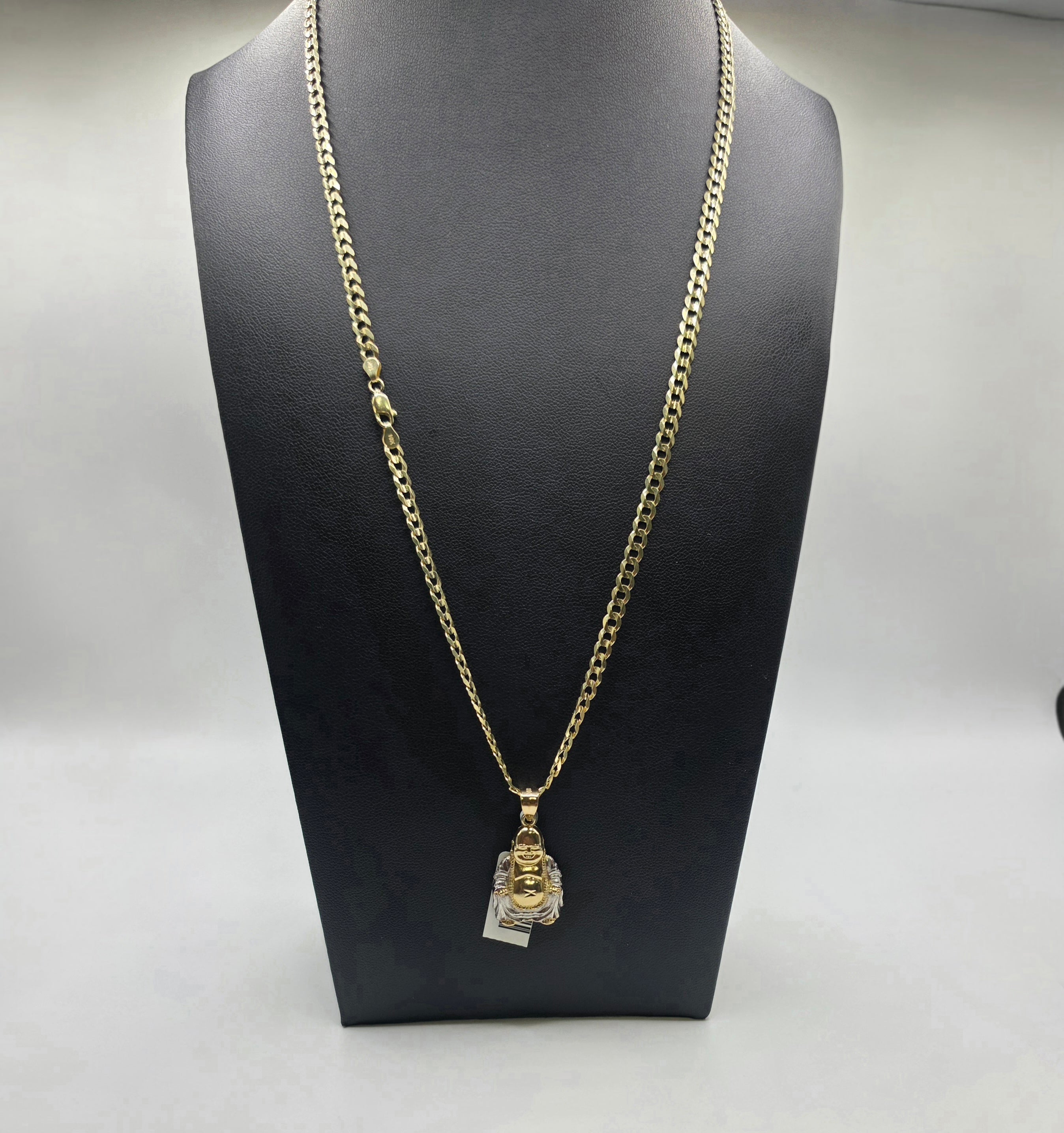 10K Gold Curve Chain with Pendant