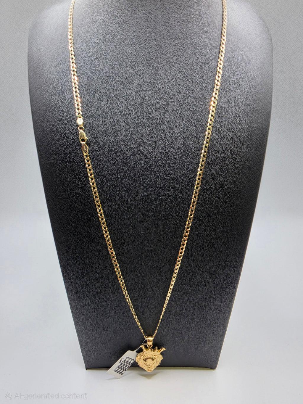 10K Gold Curve Chain with Pendant