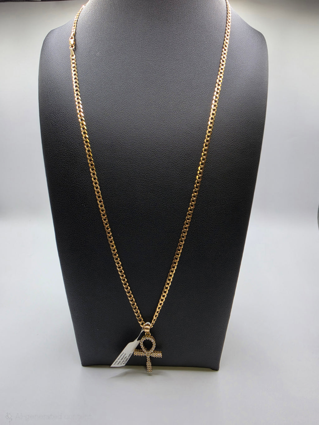 10K Gold Curve Chain with Pendant