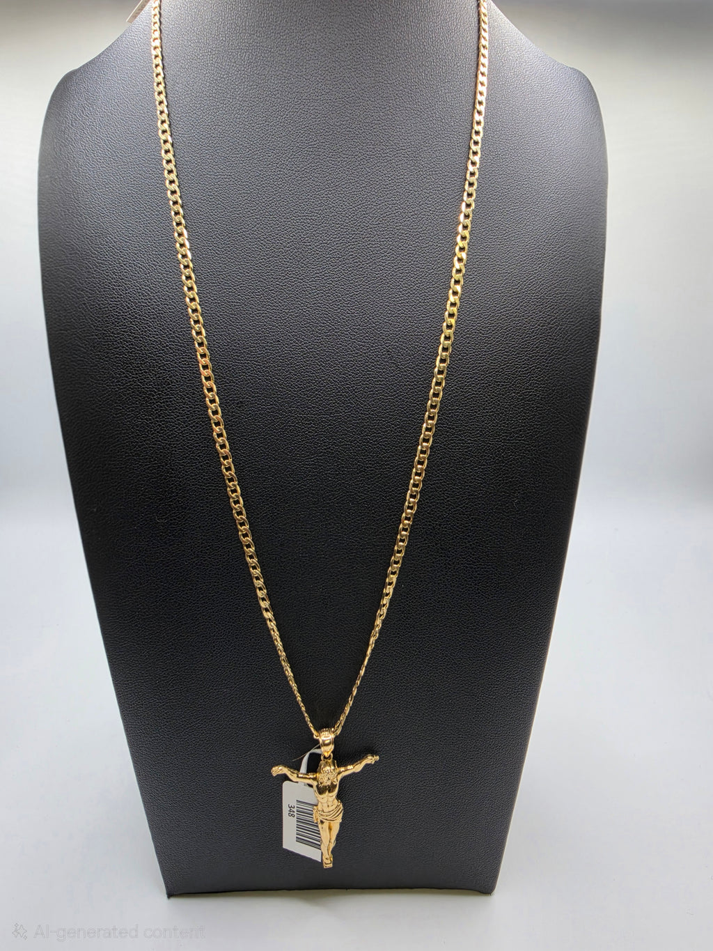 10K Gold Curve Chain with Pendant