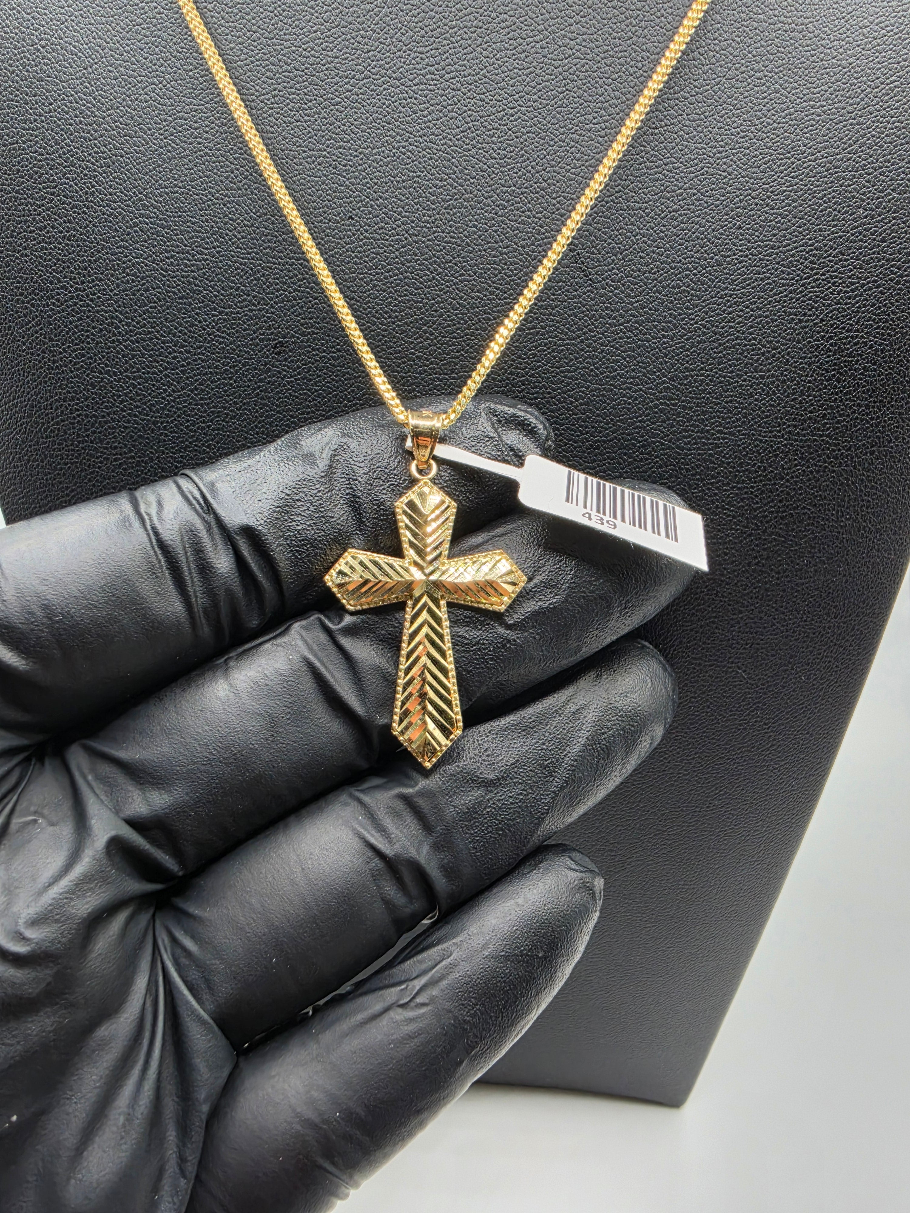 10K Franco Chain with Cross Pendant