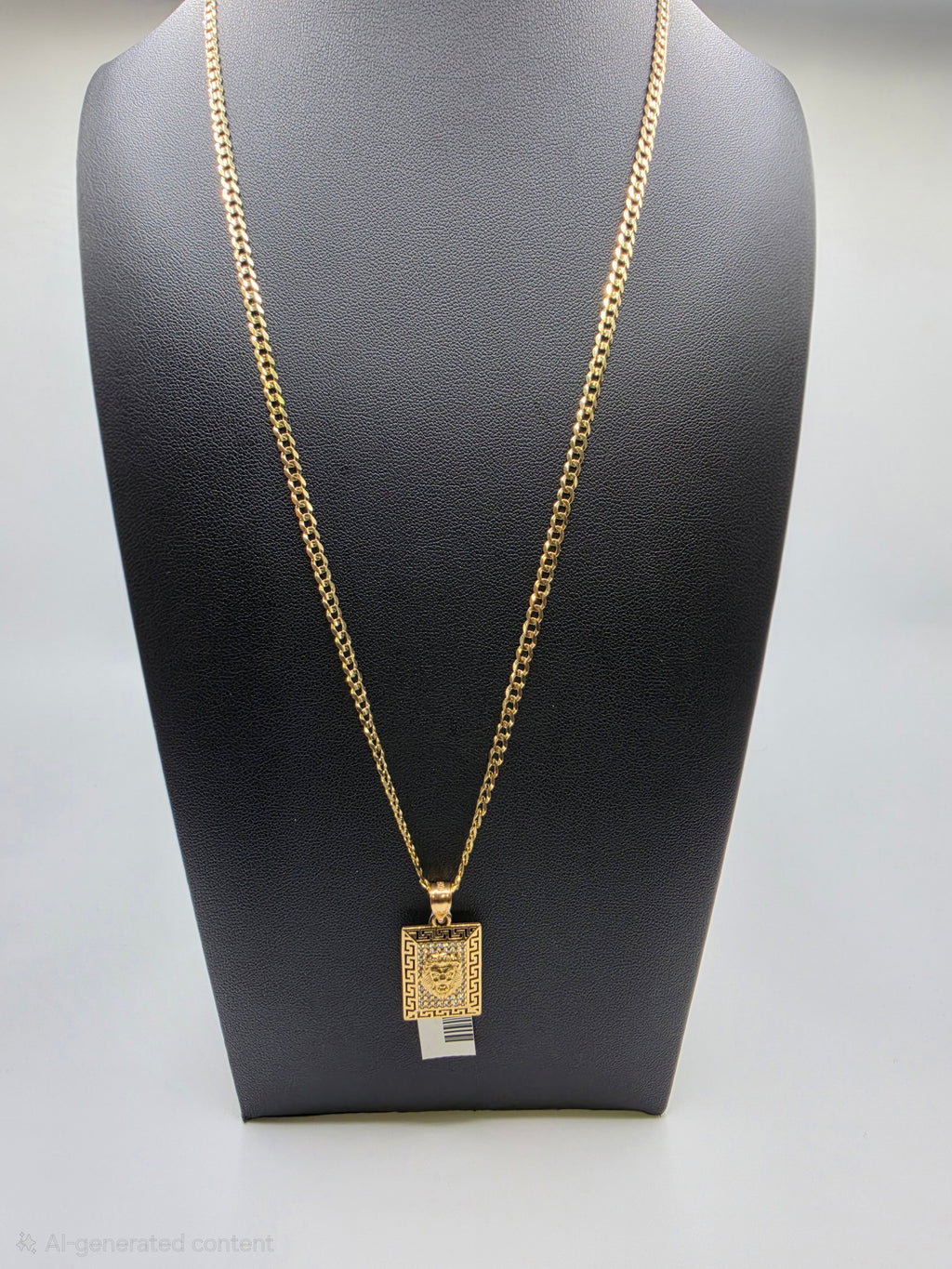10K Gold Curve Chain with Pendant