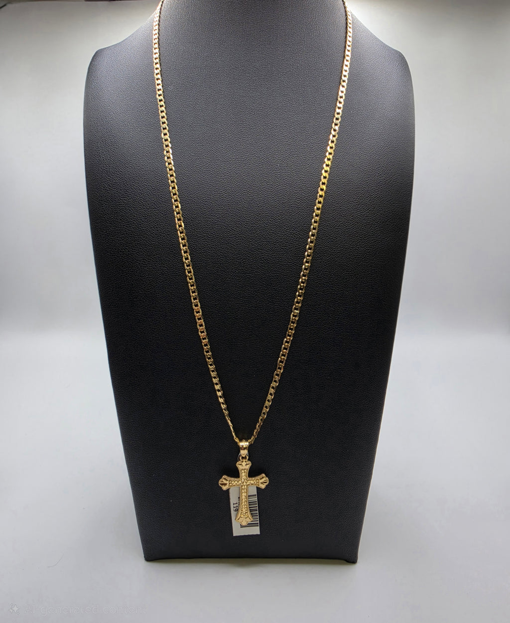 10K Gold Curve Chain With Pendant