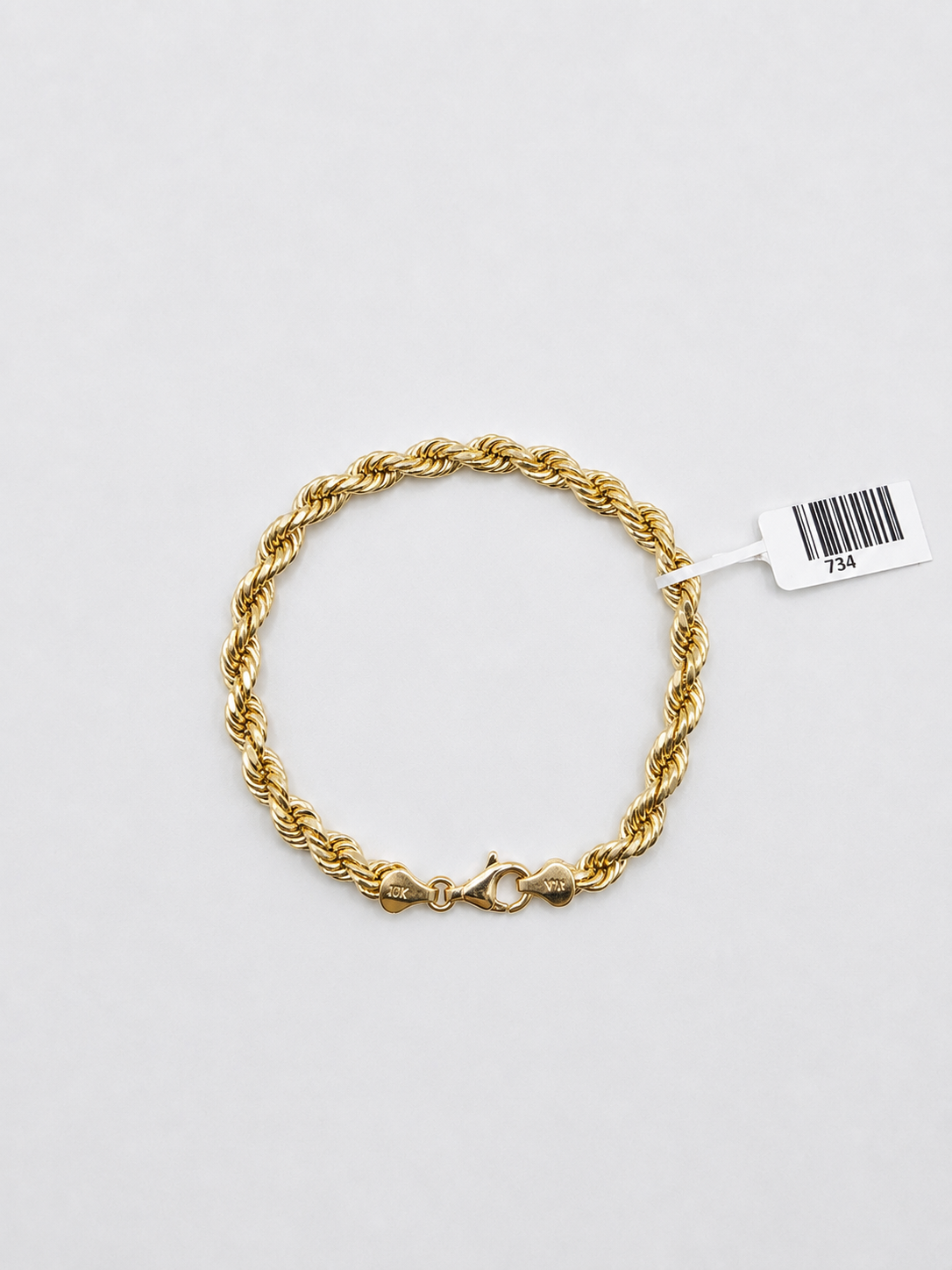 10K Gold Rope Semi Solid Bracelet