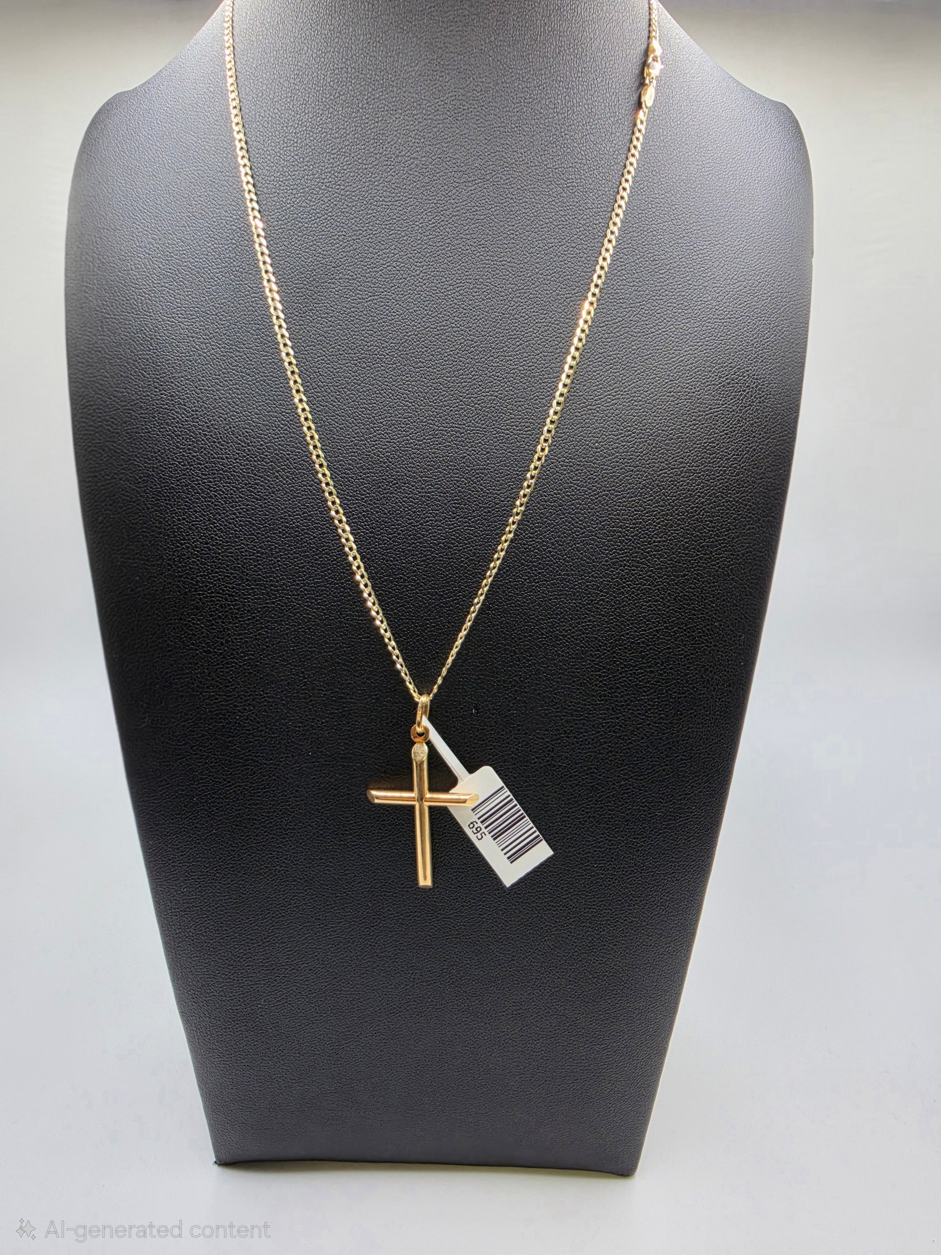 10K Gold Curve Chain with Pendant