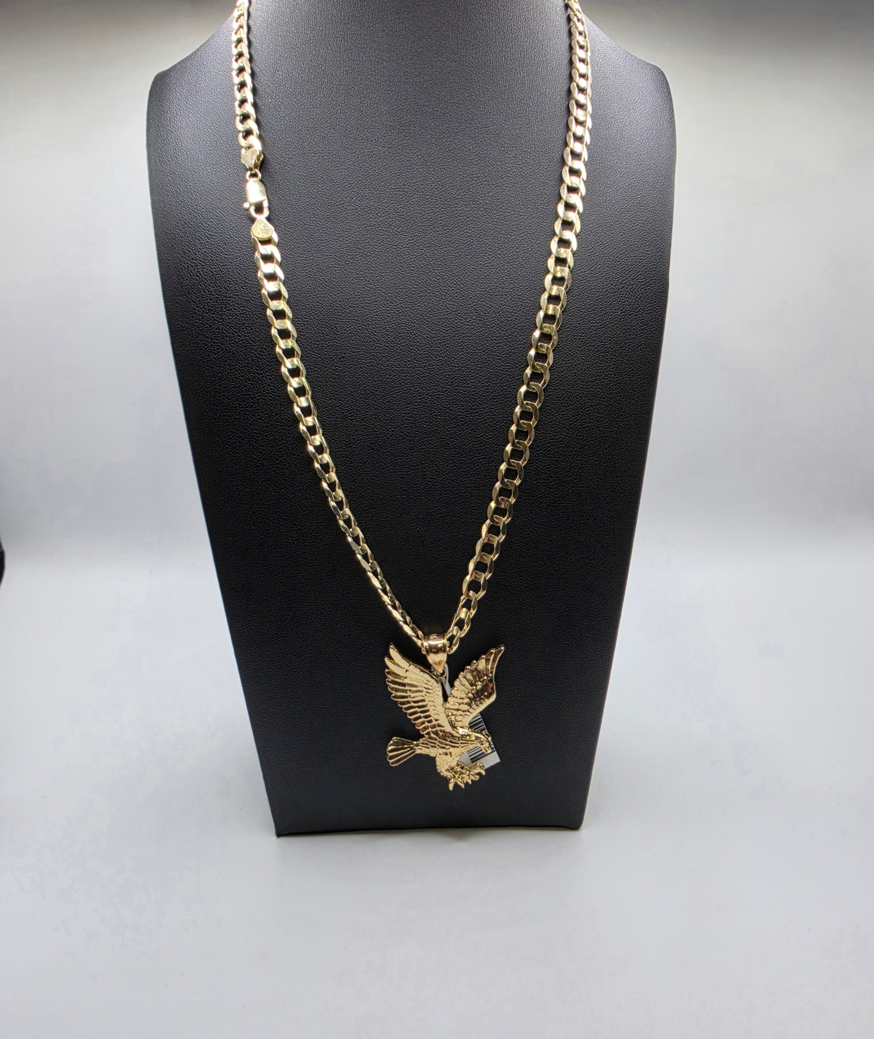 10K Gold Curve Chain with Pendant