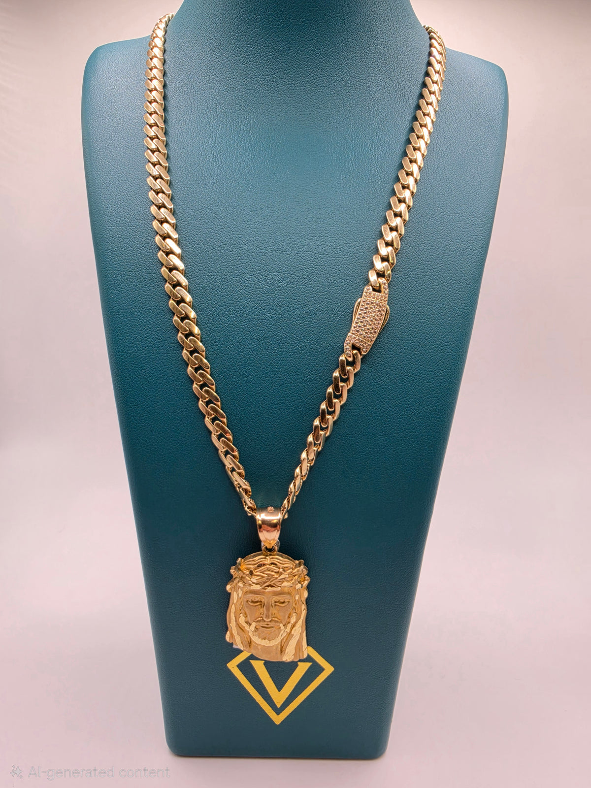 10K Gold M chain with Pendant